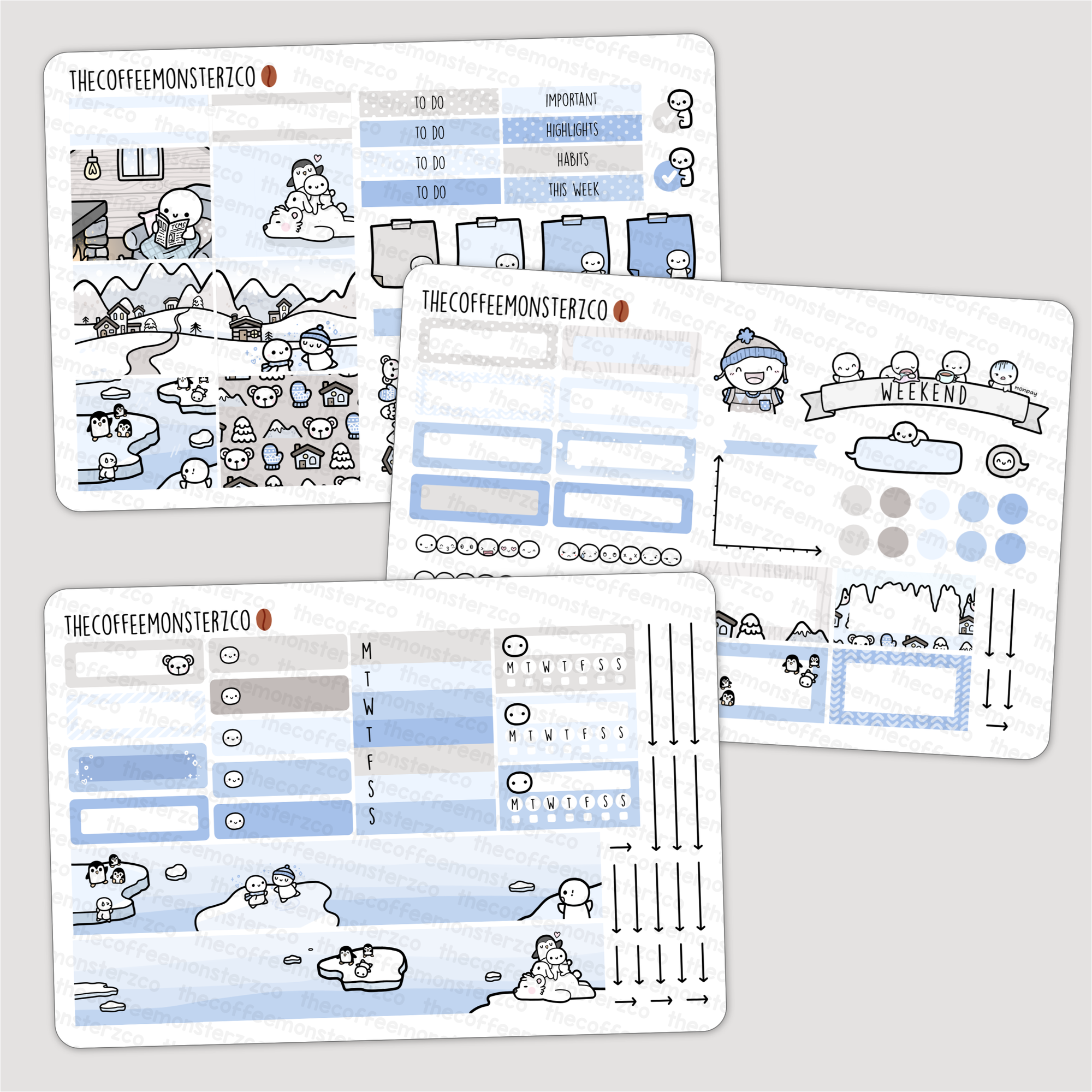 Icy Wonderland Hobonichi Cousin Kit