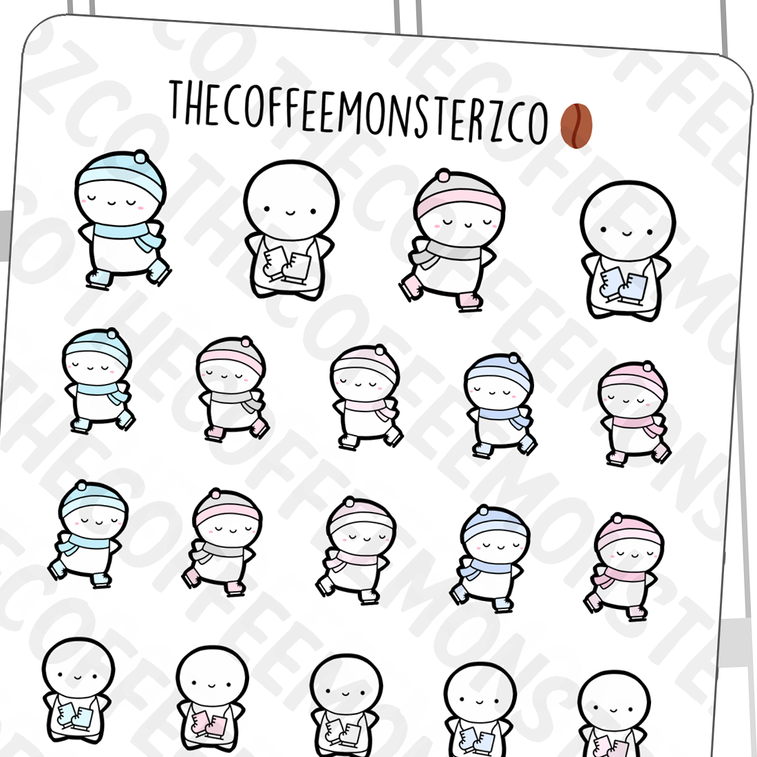 Ice Skating Emotis - TheCoffeeMonsterzCo