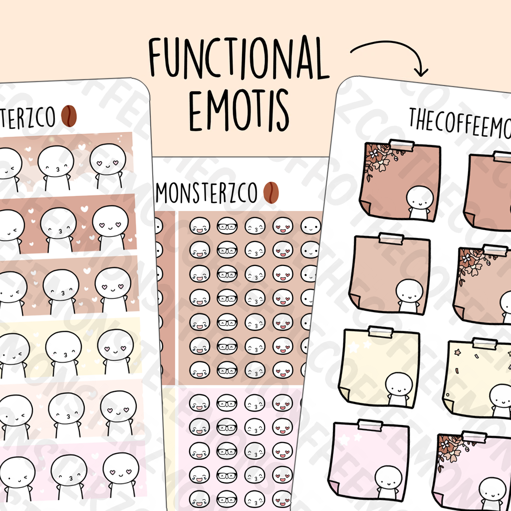 2021 New Years Functional Emotis - TheCoffeeMonsterzCo