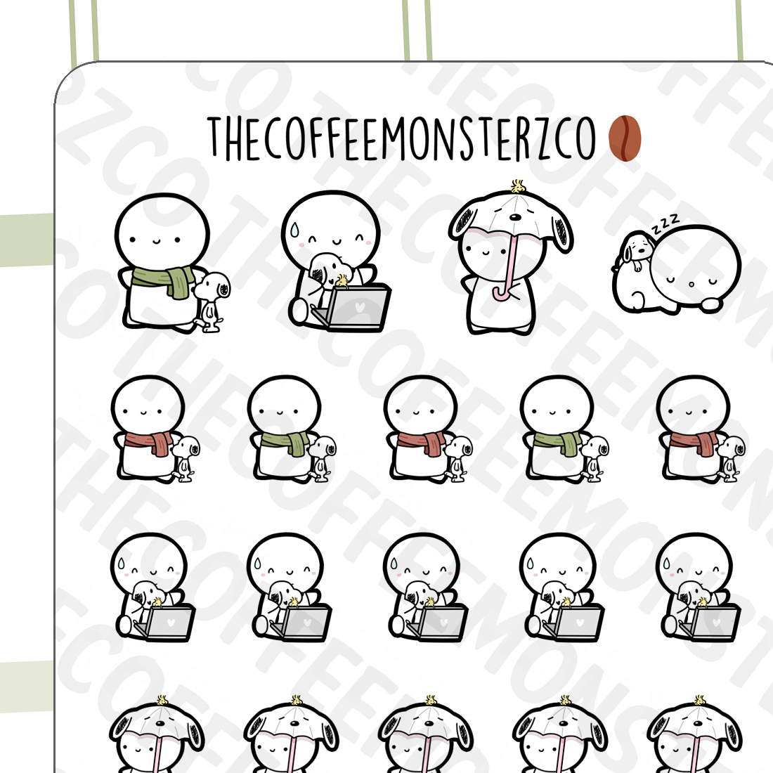 Snoopy Emotis - TheCoffeeMonsterzCo