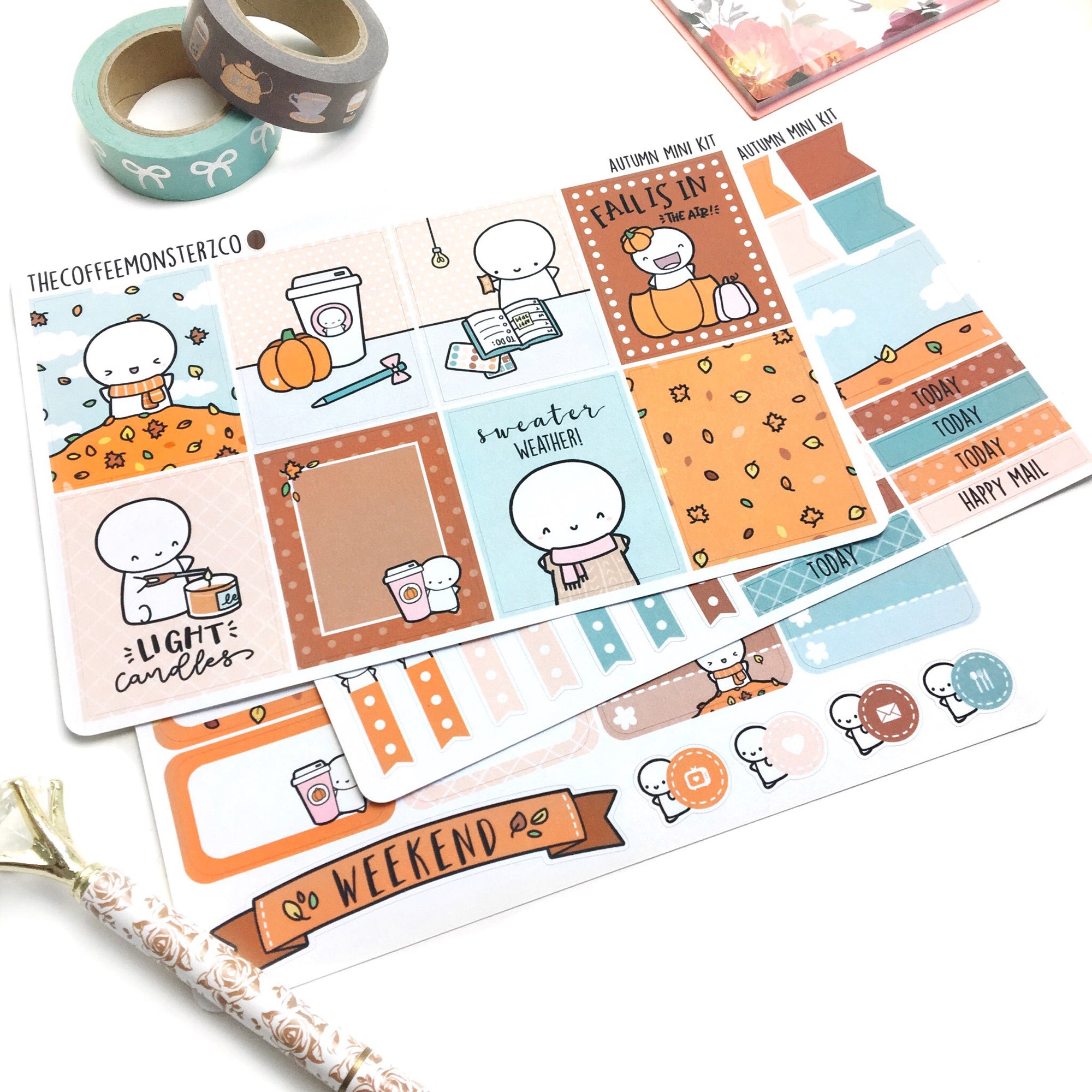 Autumn Emoti Mini Kit (3-4 pages), TheCoffeeMonsterzCo
