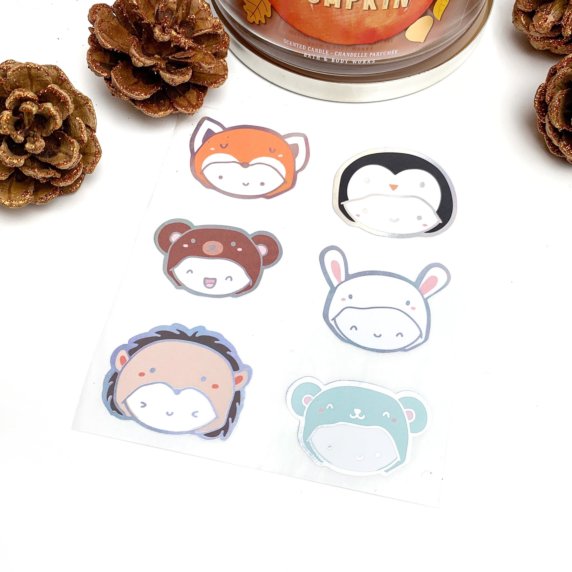 Fall & Winter Animal Onesies - Sticker Seals