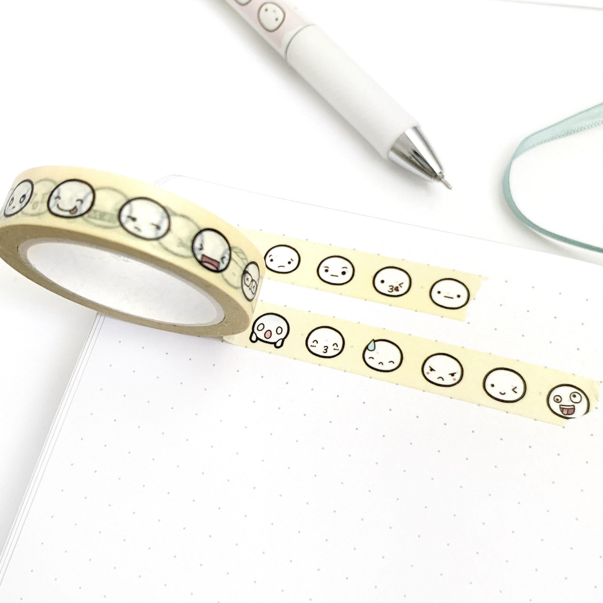 Sunshine Daisies Emoti Head Washi Tape - 10mm - TheCoffeeMonsterzCo