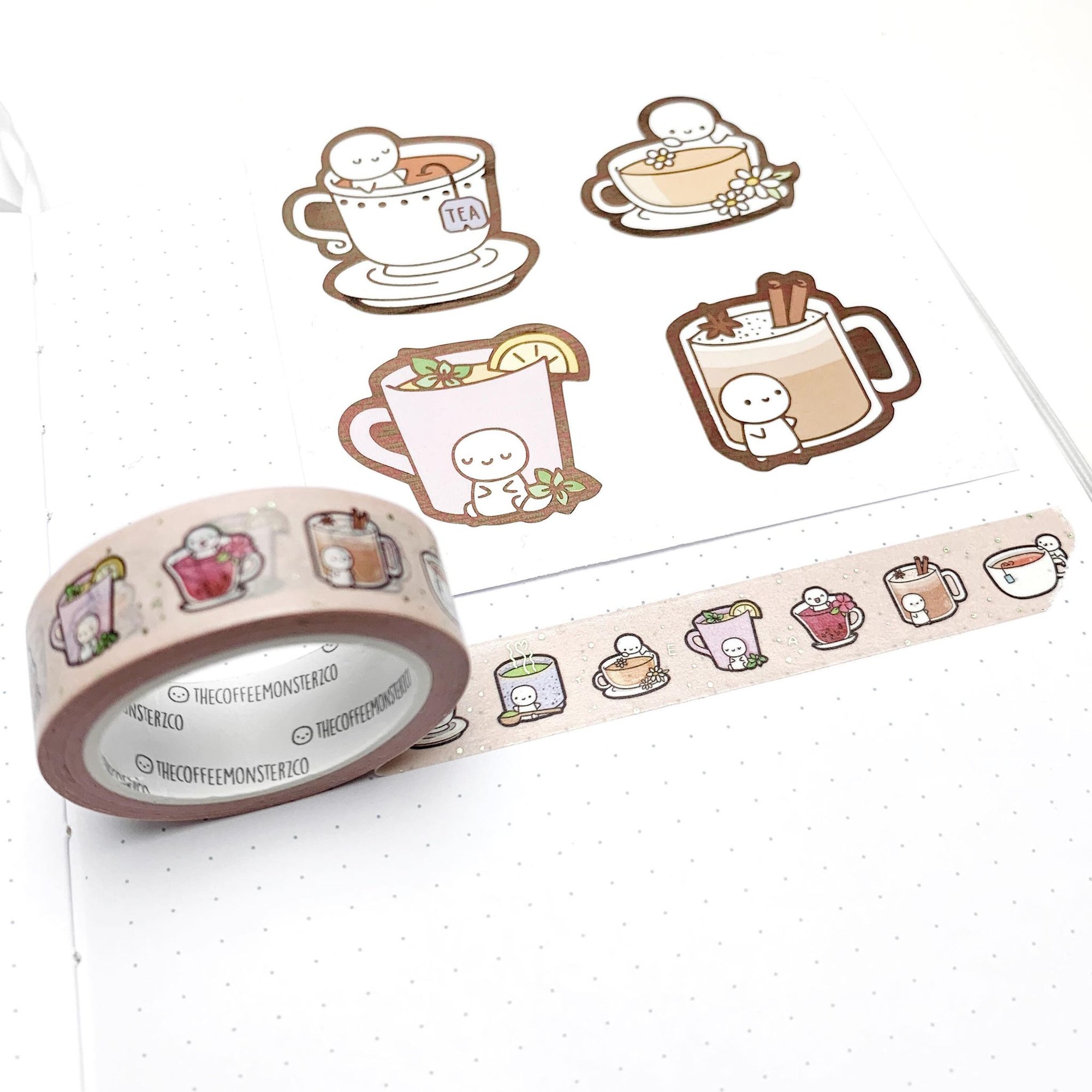 Tea Time Emoti Washi Tape - 15mm