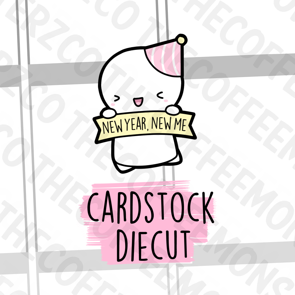 New Year, New Me Emoti Diecut, TheCoffeeMonsterzCo