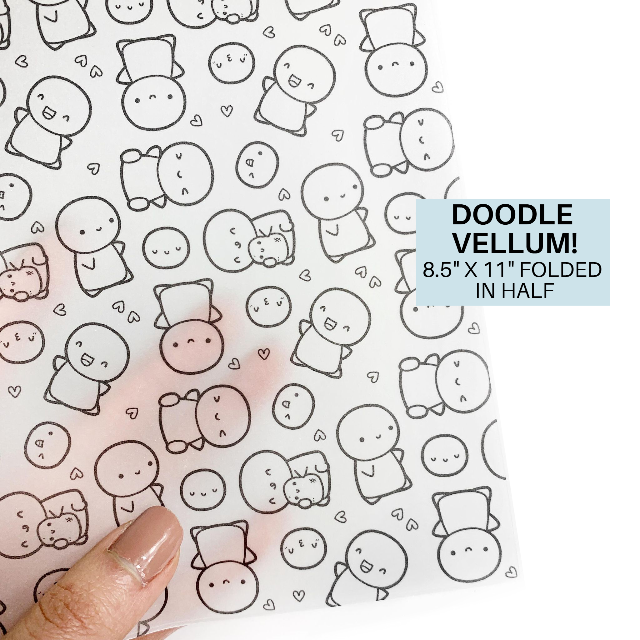 Emoti Doodles Vellum (2 PER PERSON) - TheCoffeeMonsterzCo