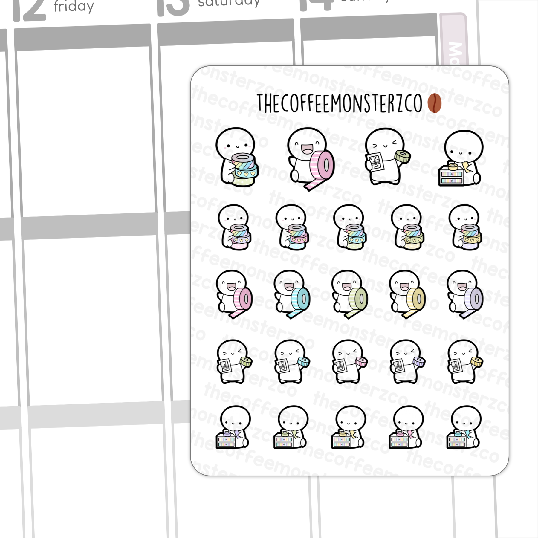Washi Love Emotis