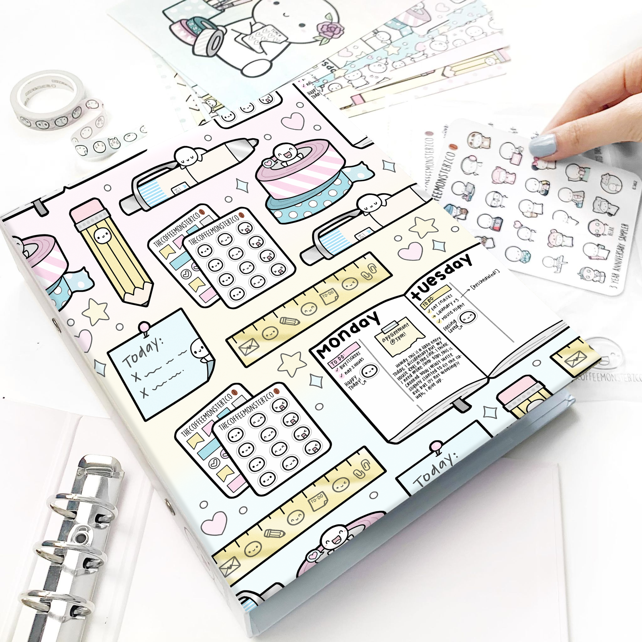 PREORDER Sticker Binder - A New Day Cover – TheCoffeeMonsterzCo