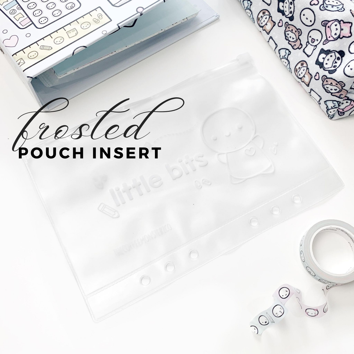 Little Bits Frosted Zip Pouch - Sticker Binder Accessory