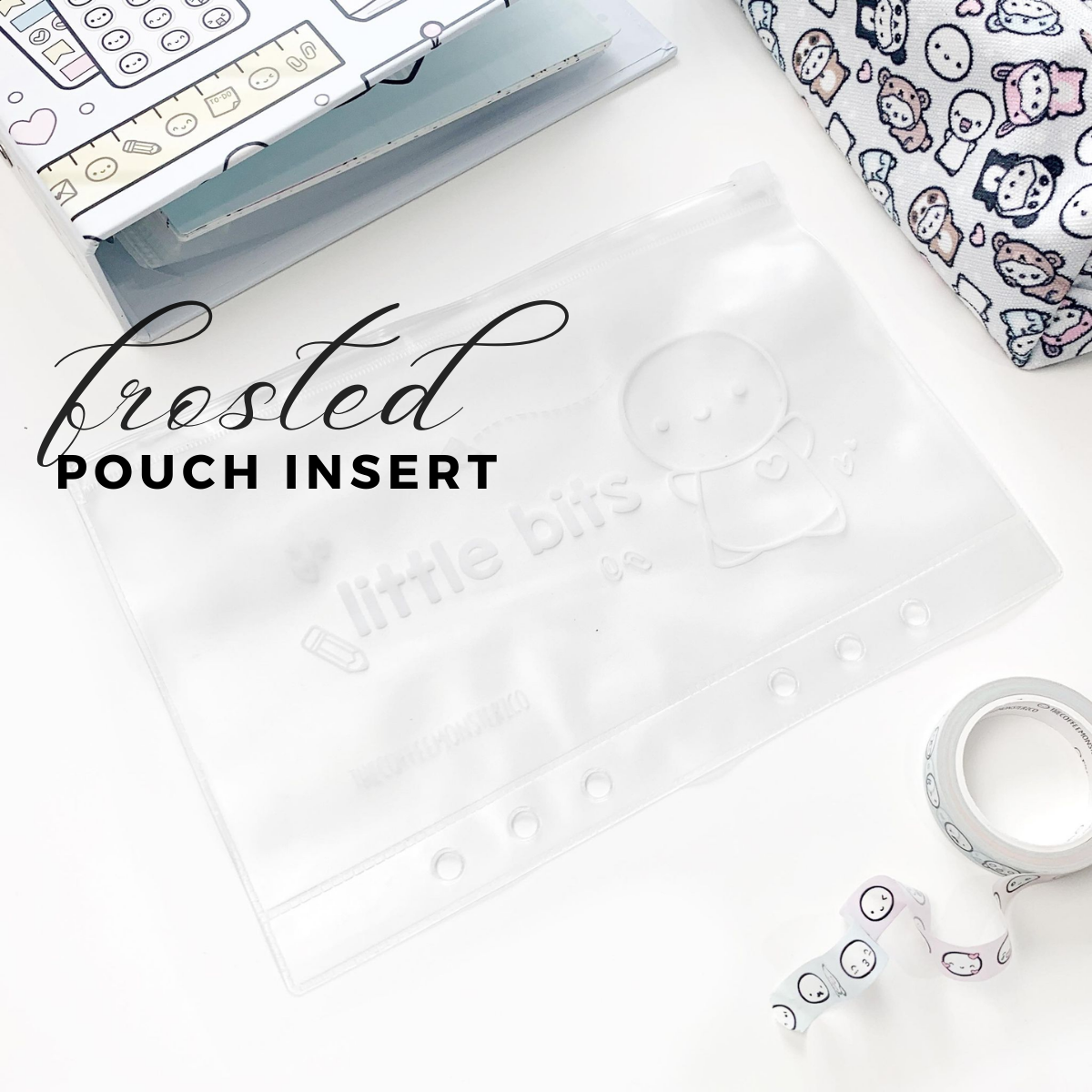 Little Bits Frosted Zip Pouch - Sticker Binder Accessory (FINAL STOCK 1 per customer)