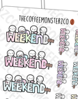 A Very Short Weekend! Emoti Weekend Banner - TheCoffeeMonsterzCo