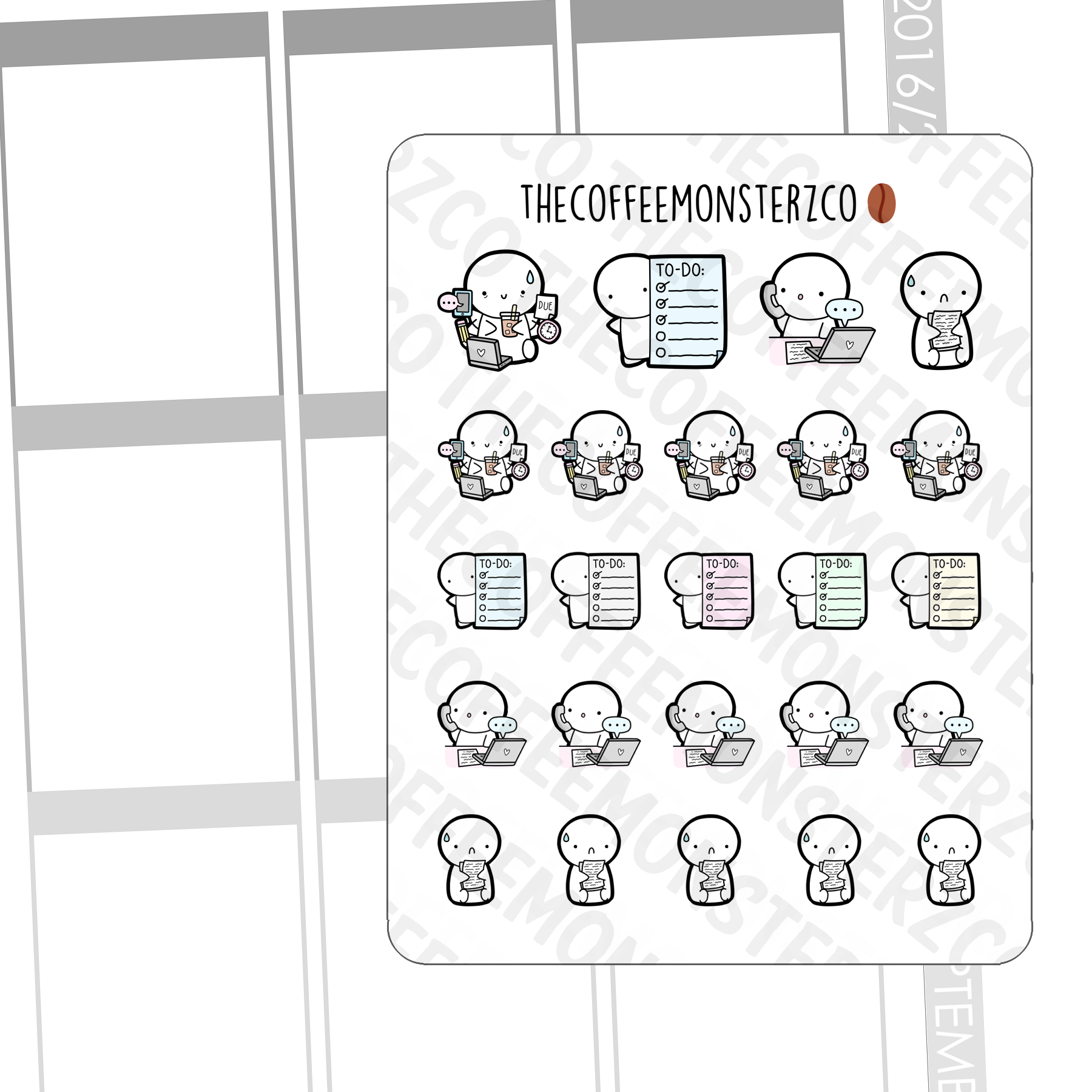 Multitasking Emotis - TheCoffeeMonsterzCo