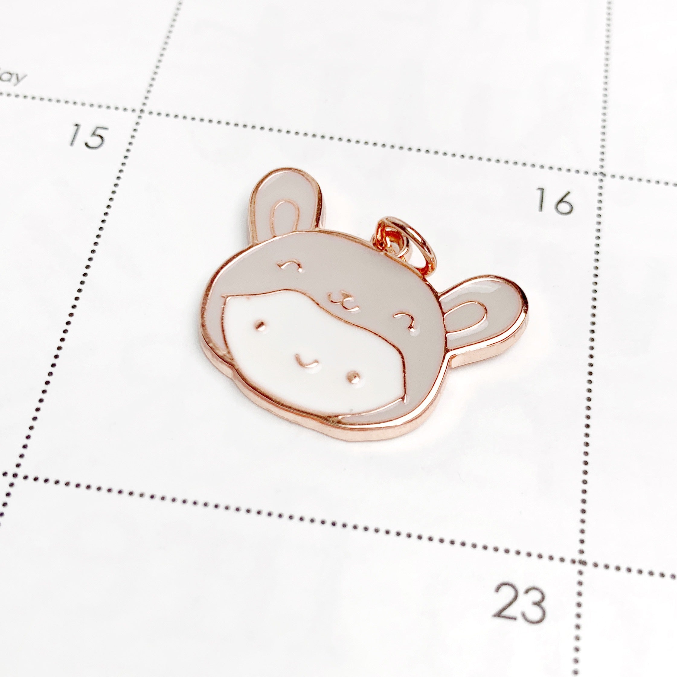 Rose Gold Bunny Onesie Charm