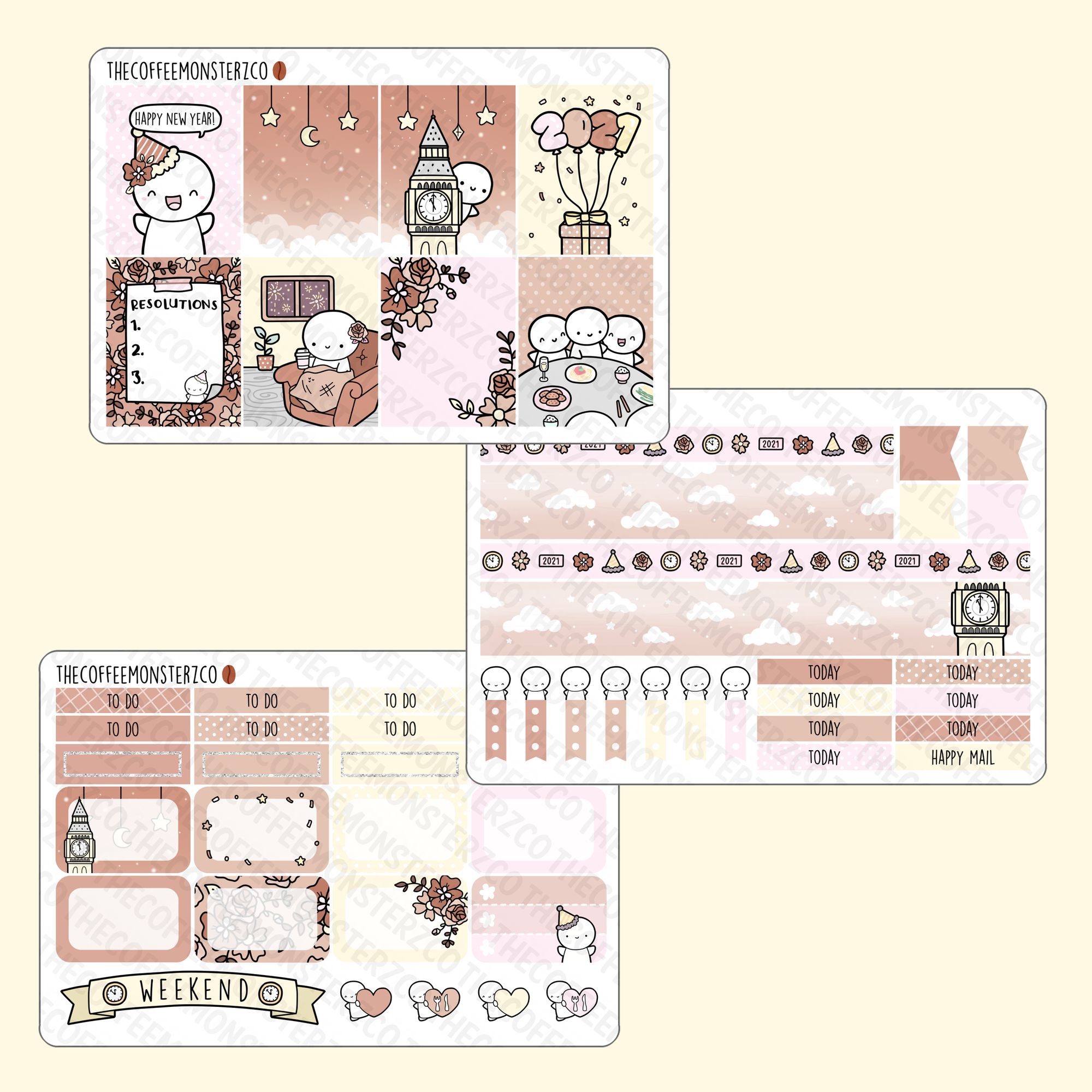 2021 New Years Emoti Mini Kit - TheCoffeeMonsterzCo