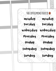 Helen's Lettering: Bold Days of the Week - TheCoffeeMonsterzCo