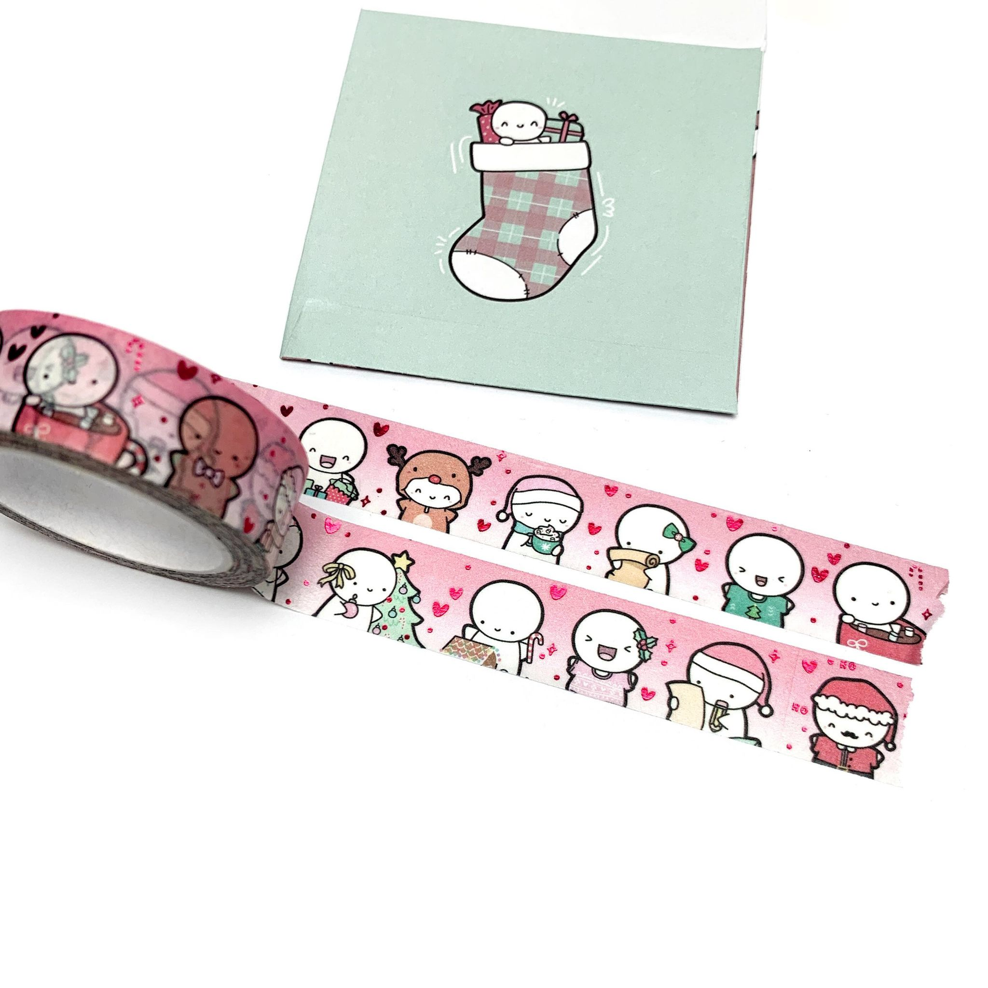Christmas Emoti Washi Tape - 15mm - TheCoffeeMonsterzCo