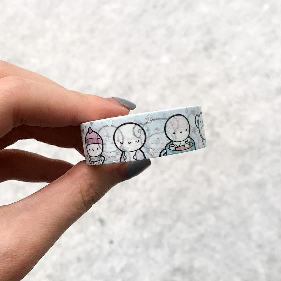 Winter Emotis Washi Tape - 15mm - TheCoffeeMonsterzCo