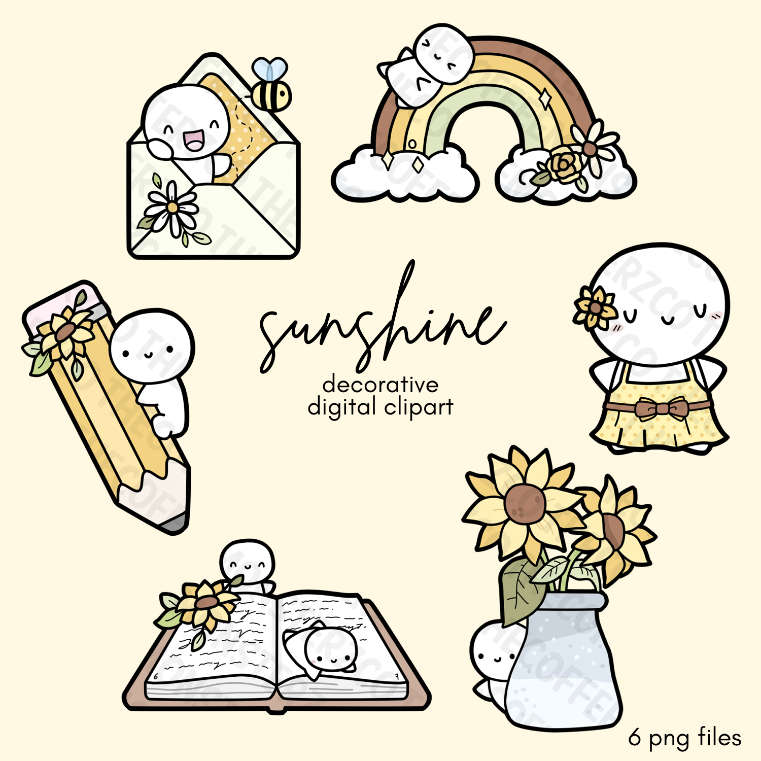 Sunshine Decorative Clipart (Digital File)