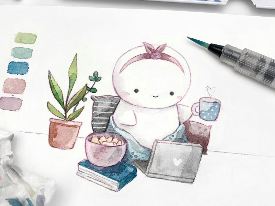 My Watercolor Process - TheCoffeeMonsterzCo