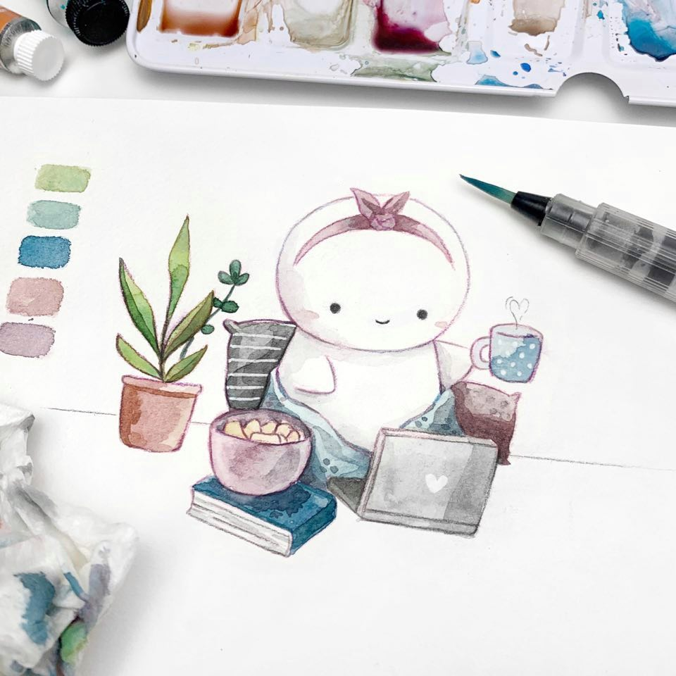 My Watercolor Process - TheCoffeeMonsterzCo