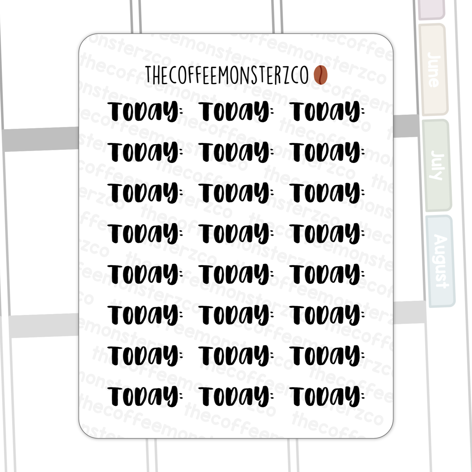 Helen's Lettering: Today – TheCoffeeMonsterzCo