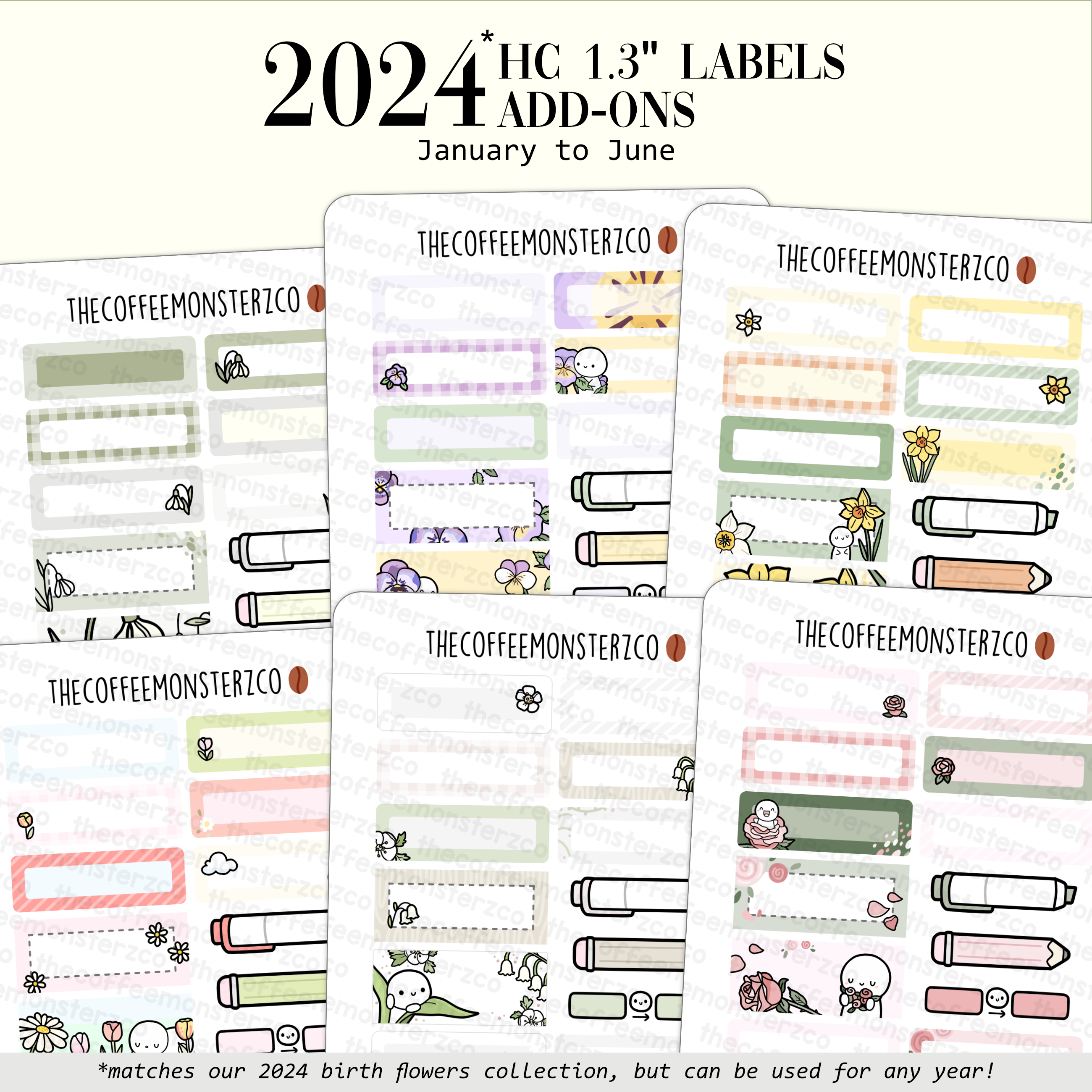 2024 Coordinating Add-ons - Hobonichi Cousin (1.30") Labels - Part 1