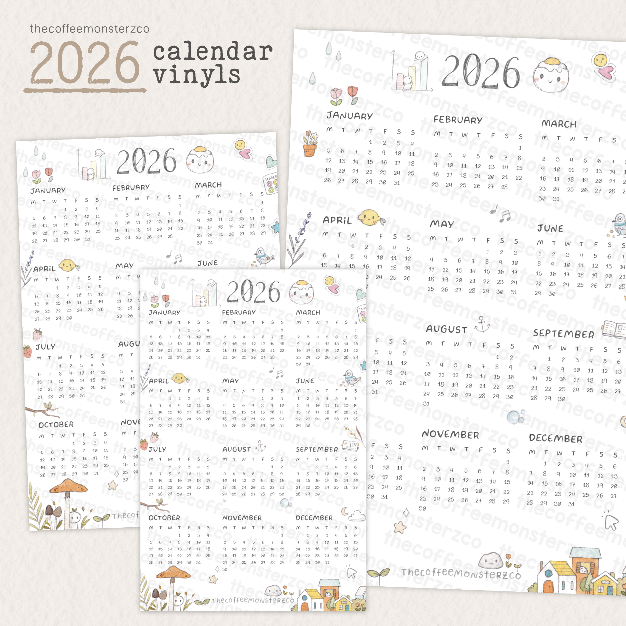 2026 Calendar - Vinyl Sticker