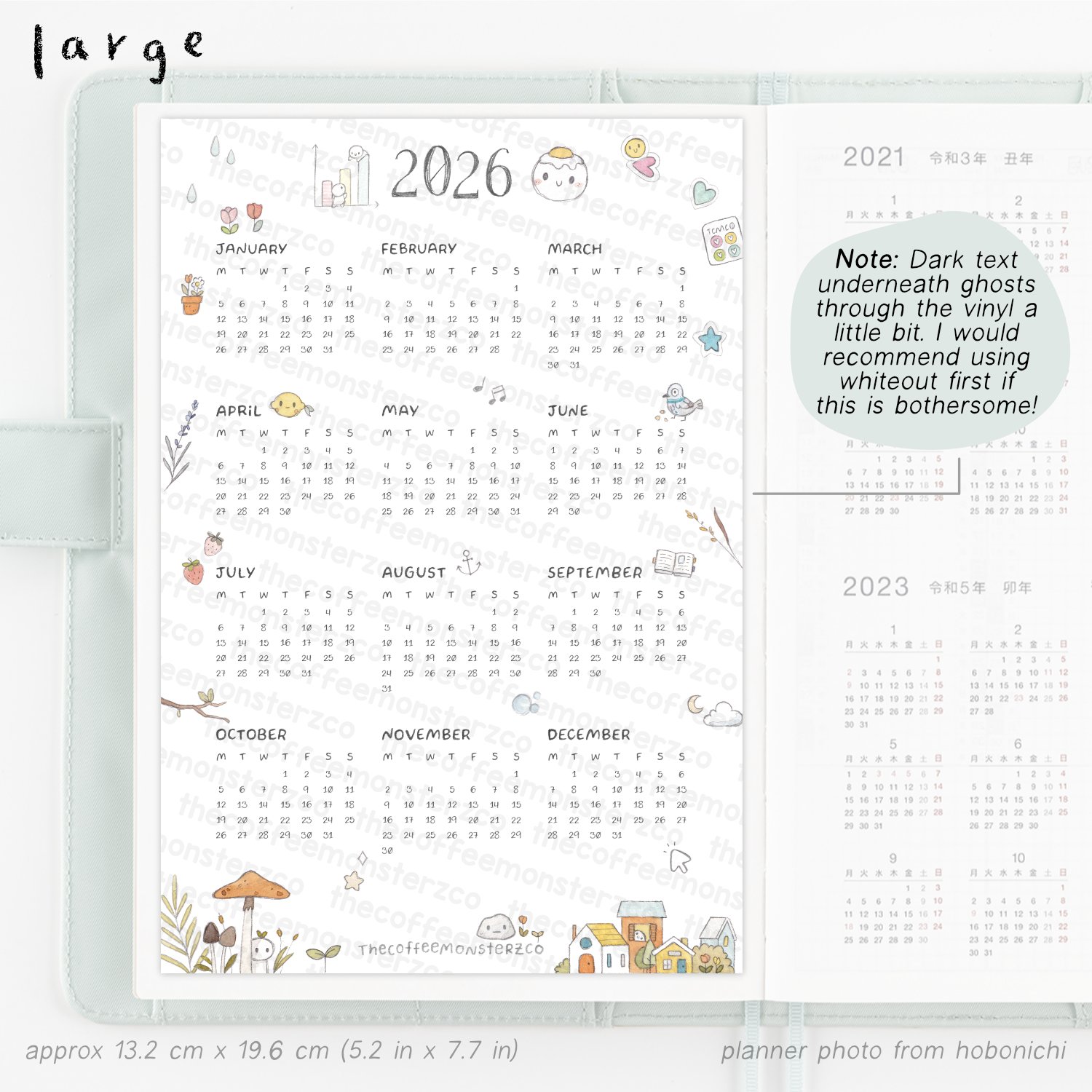 2026 Calendar - Vinyl Sticker