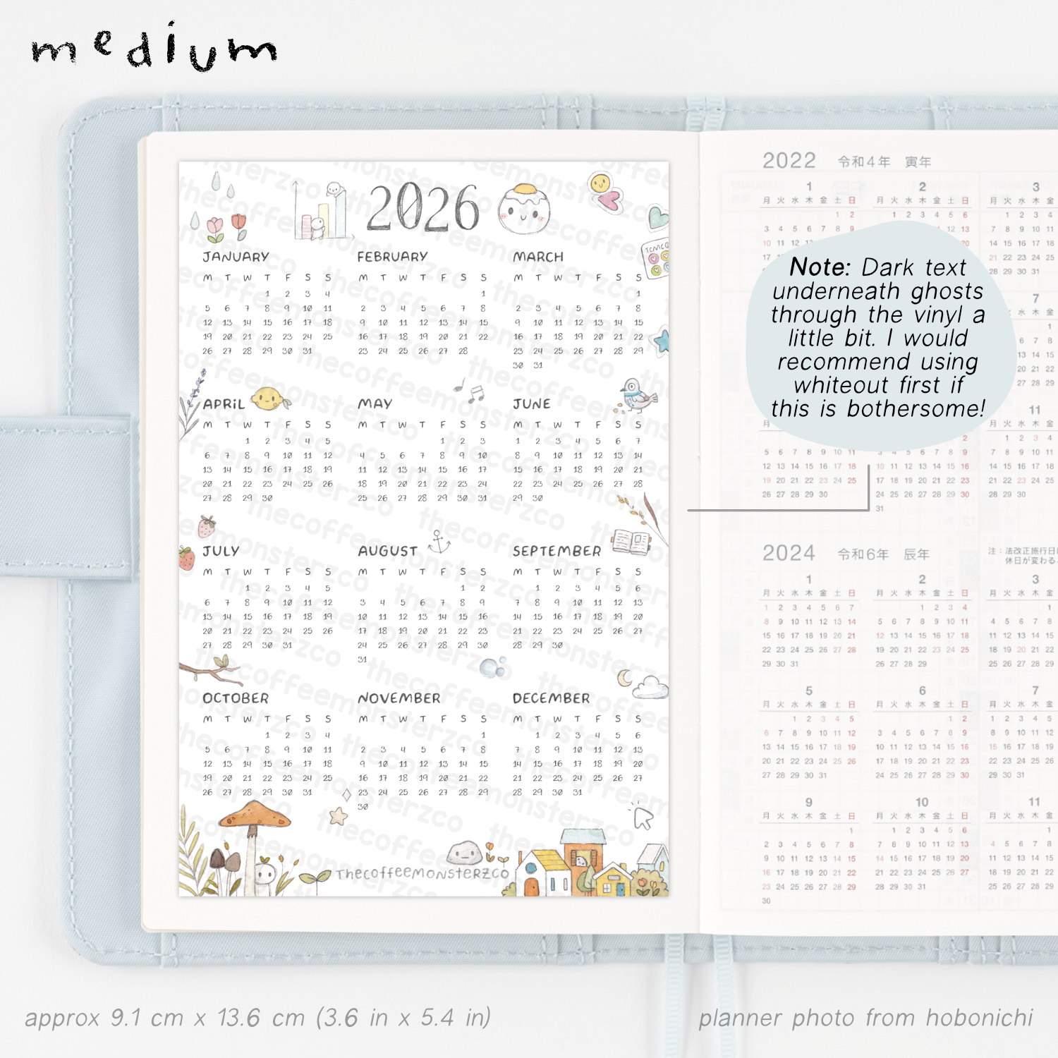 2026 Calendar - Vinyl Sticker