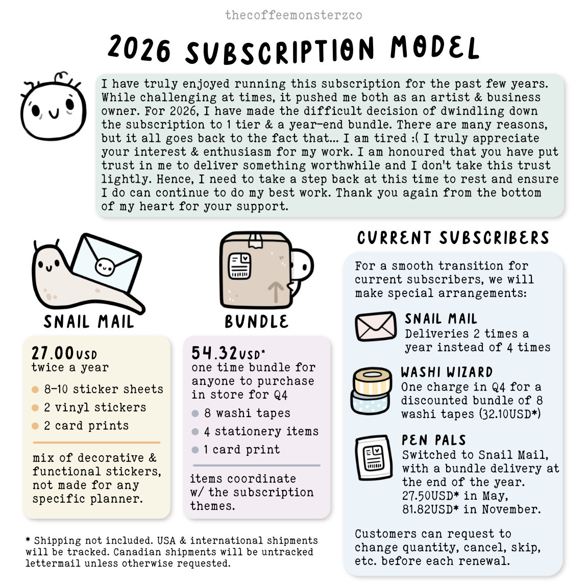 Snail Mail Stationery Subscription - Must Be Purchased Alone