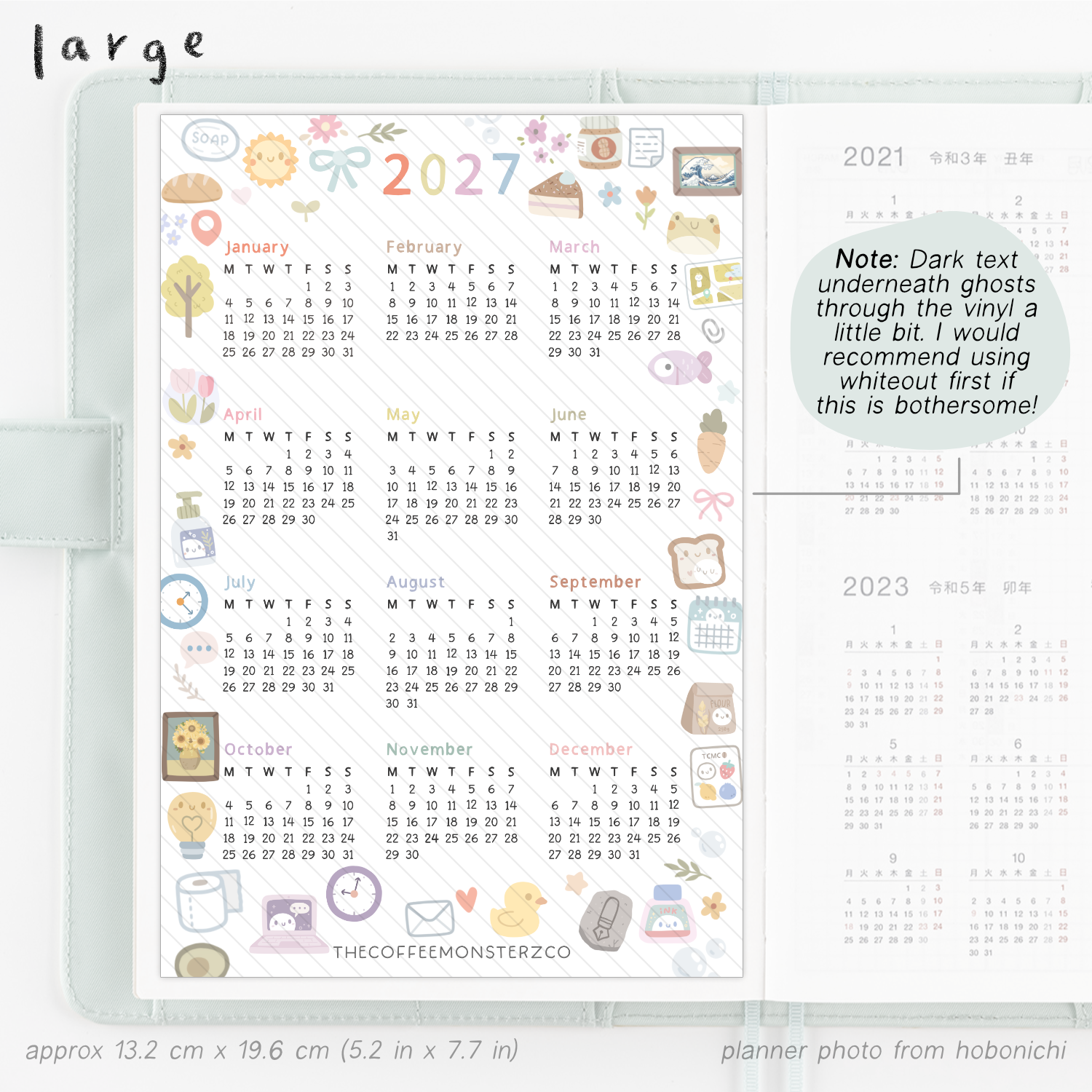 2027 Calendar - Vinyl Sticker