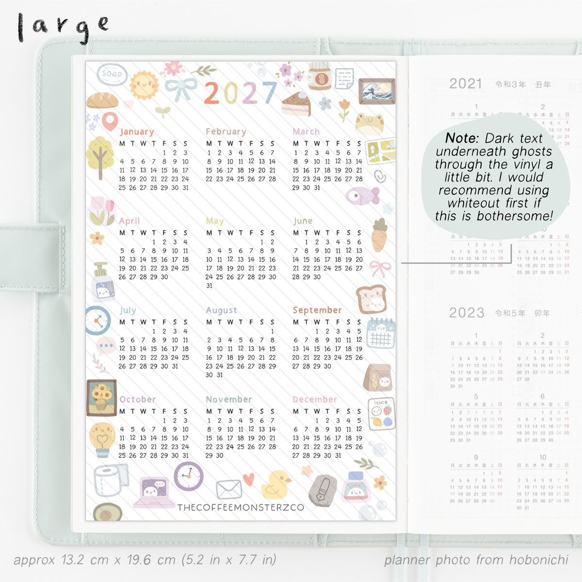 2027 Calendar - Vinyl Sticker