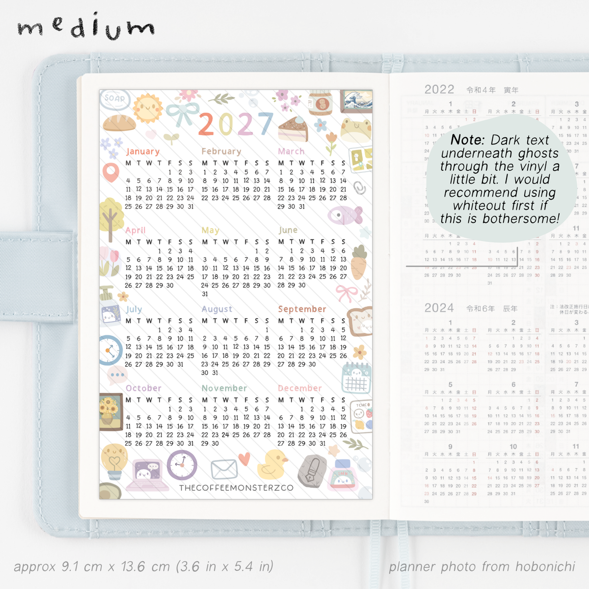 2027 Calendar - Vinyl Sticker