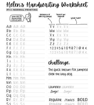 Free Handwriting Worksheet – TheCoffeeMonsterzCo