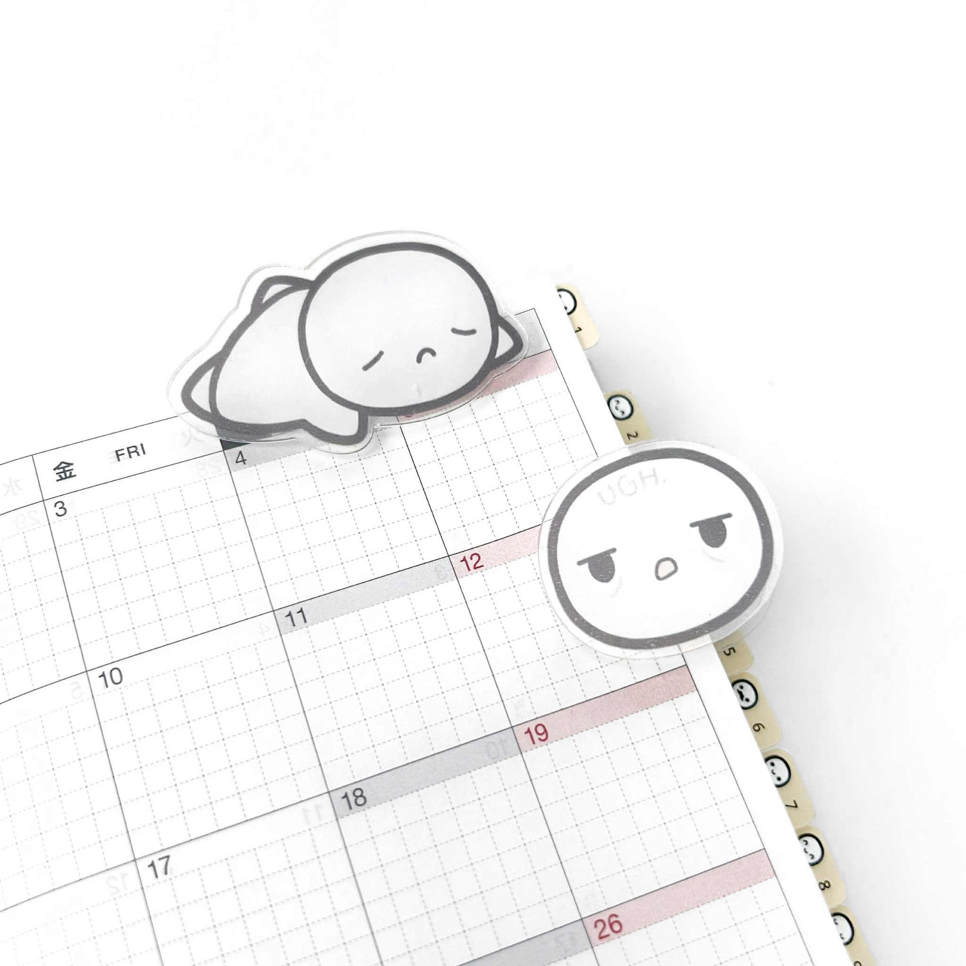 Misfit Classic Emotis - Acrylic Clip Set (1 per customer)