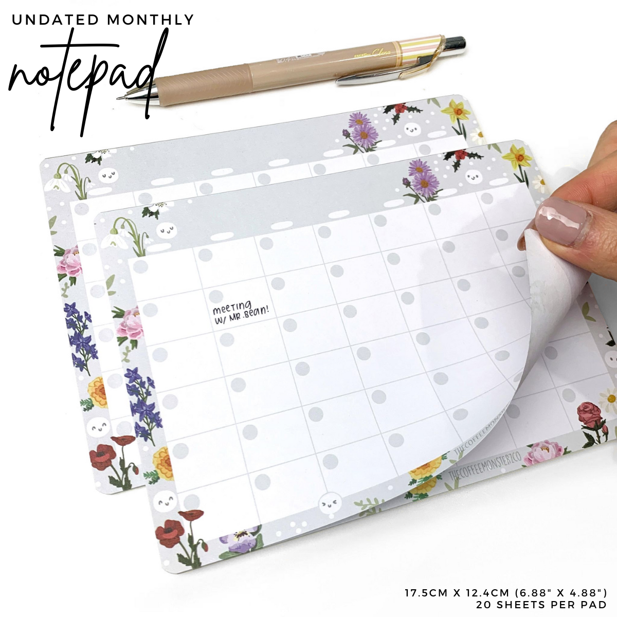 Birth Month Flowers - Undated Monthly Notepad