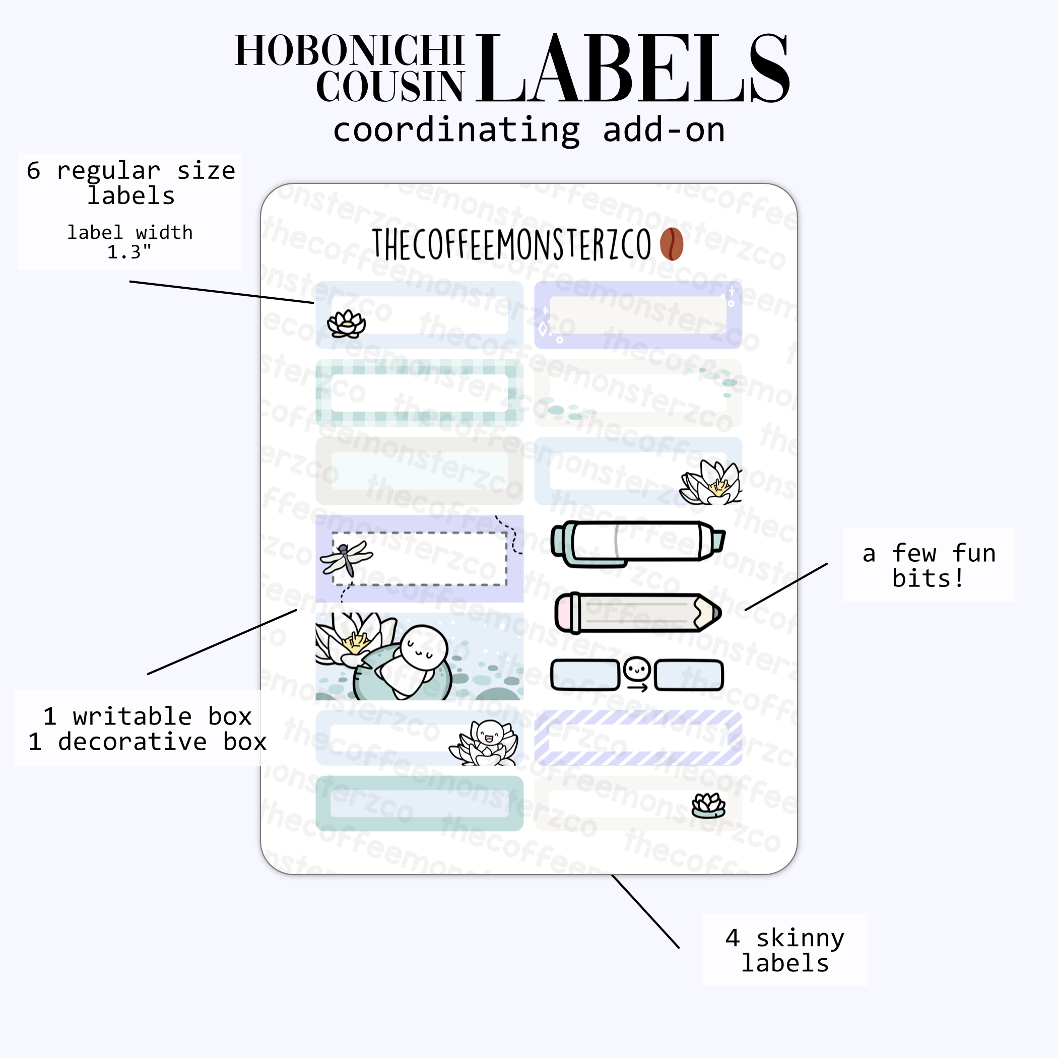 2024 Coordinating Add-ons - Hobonichi Cousin (1.30") Labels - Part 2
