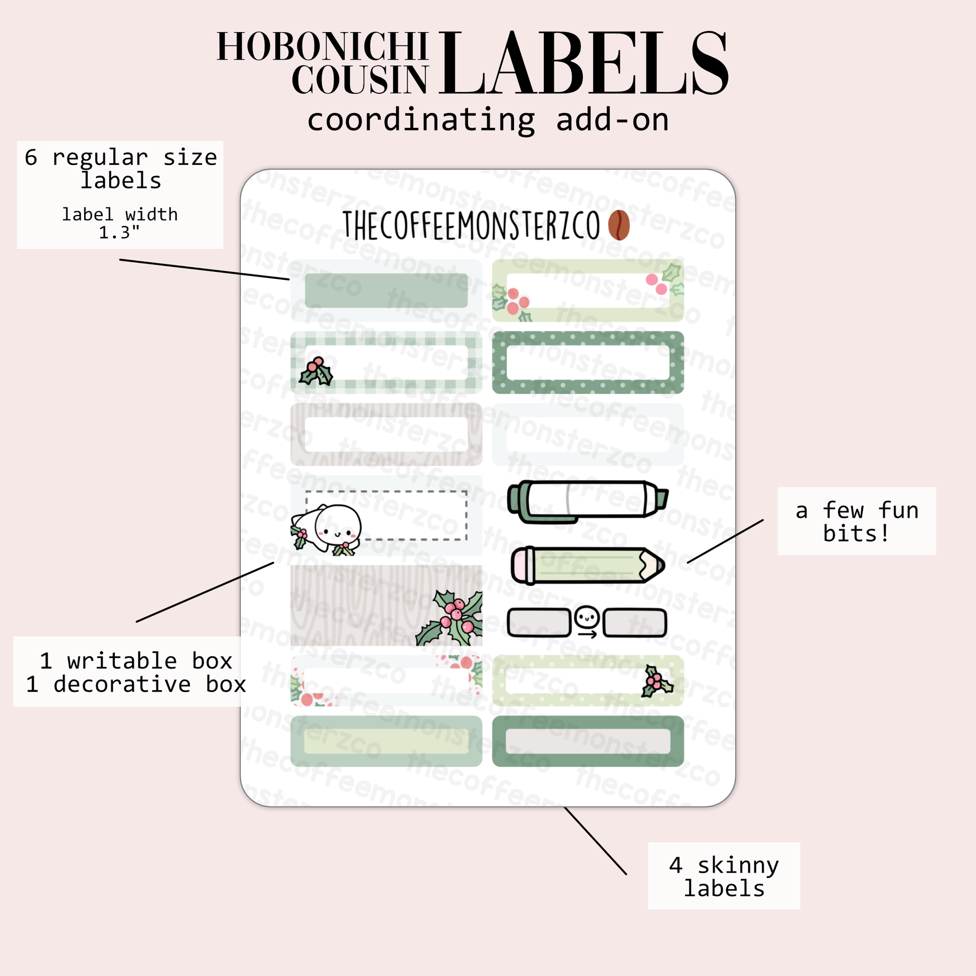 2024 Coordinating Add-ons - Hobonichi Cousin (1.30") Labels - Part 2