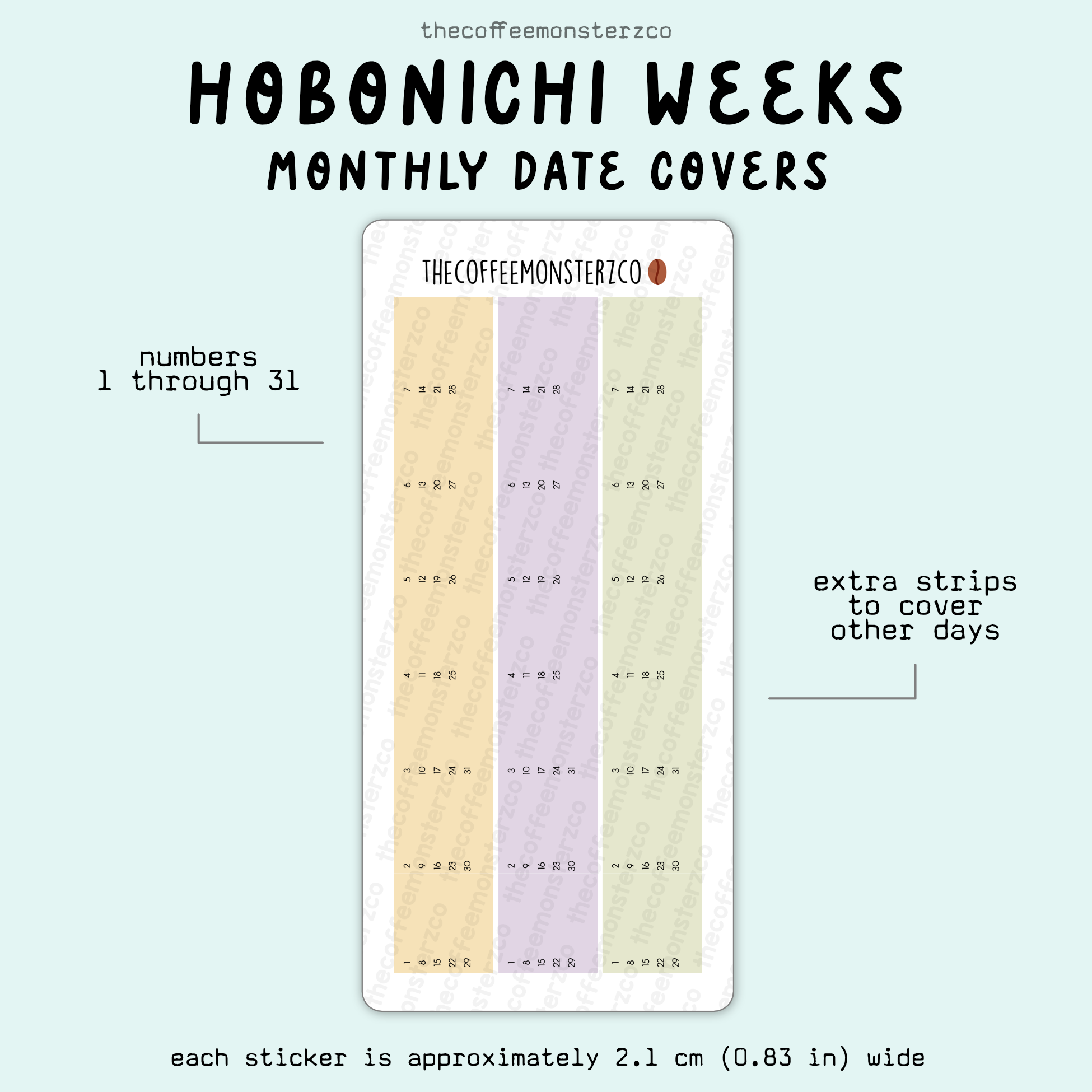 2025 Hobonichi Weeks Monthly Date Covers