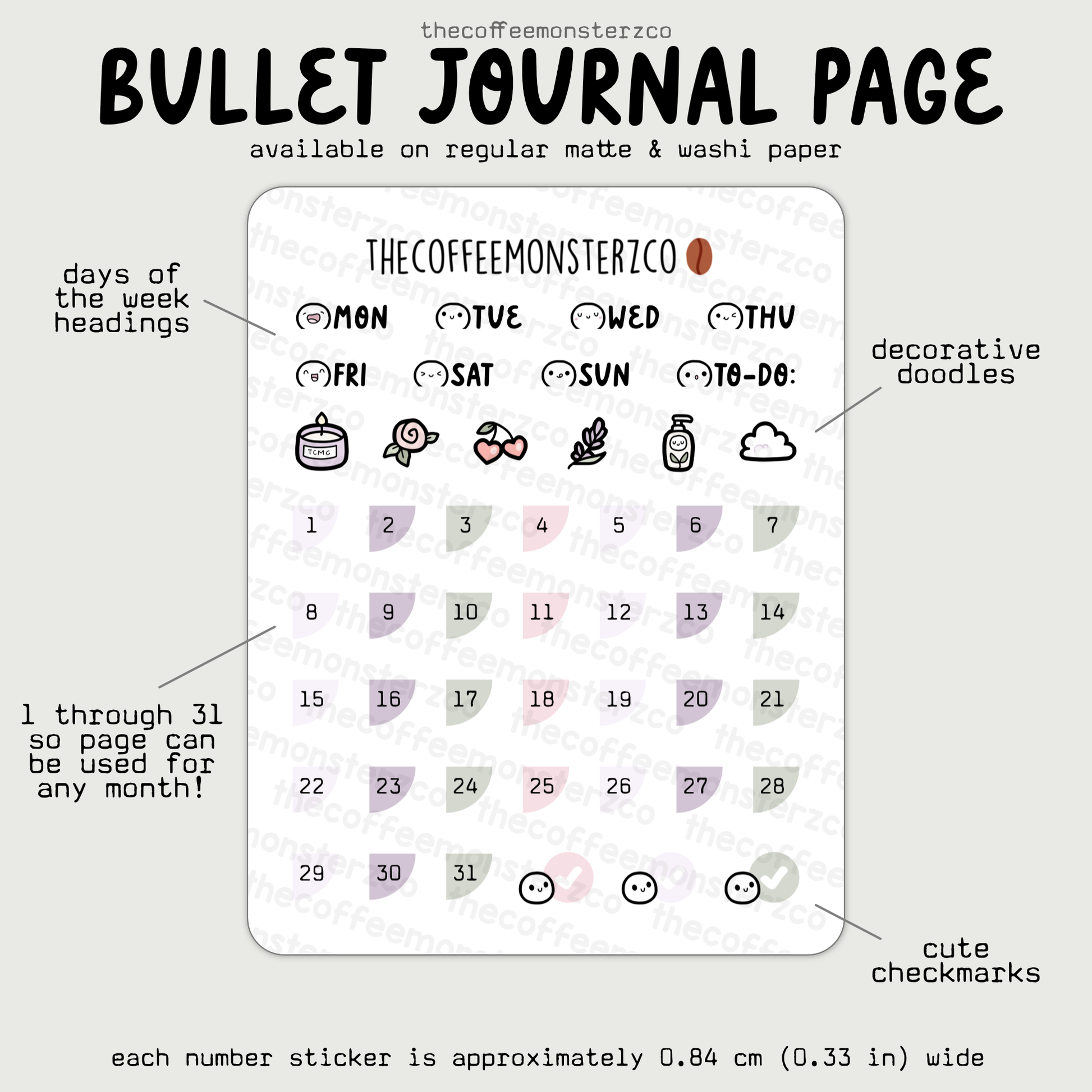 2025 Coordinating Bullet Journal Page