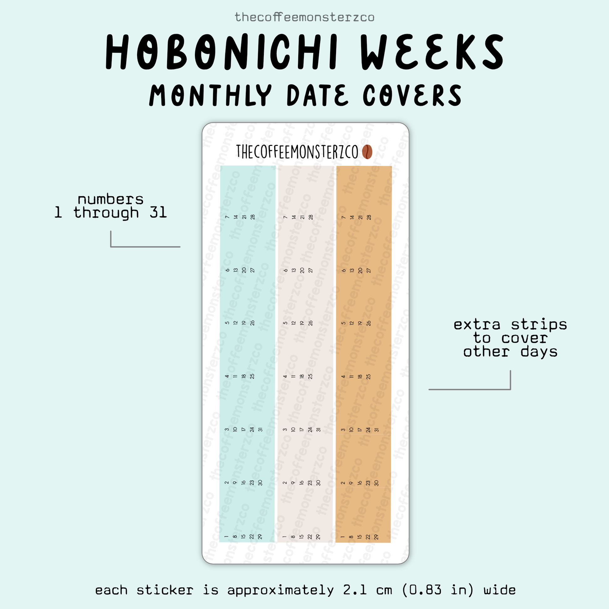 2025 Hobonichi Weeks Monthly Date Covers