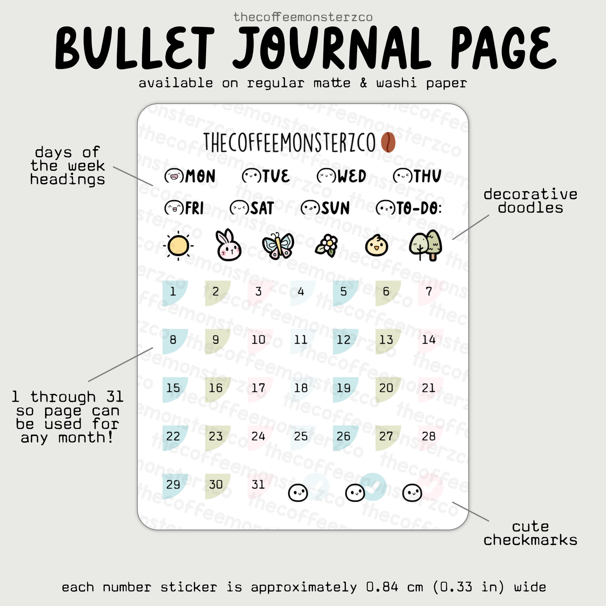 2025 Coordinating Bullet Journal Page