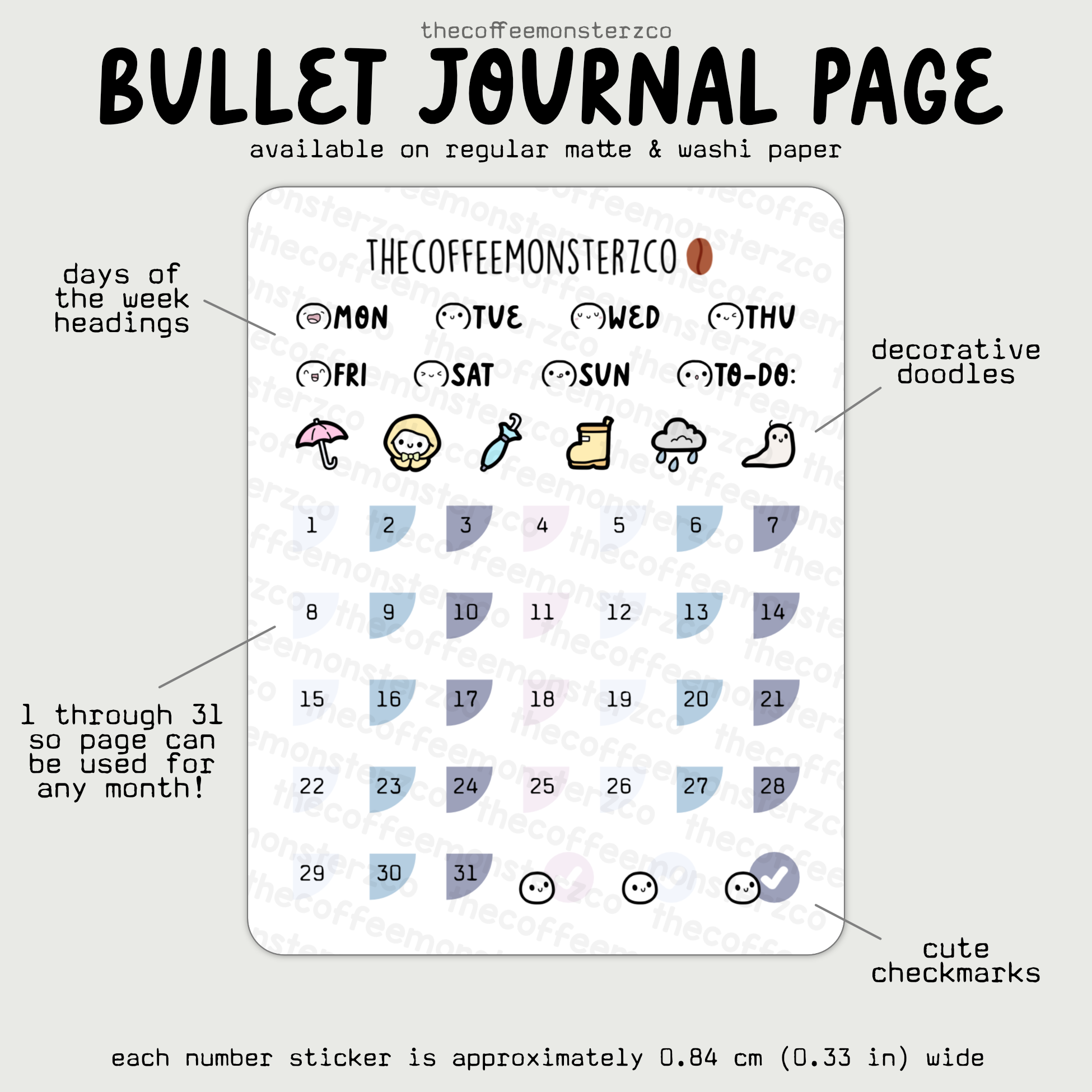 2025 Coordinating Bullet Journal Page