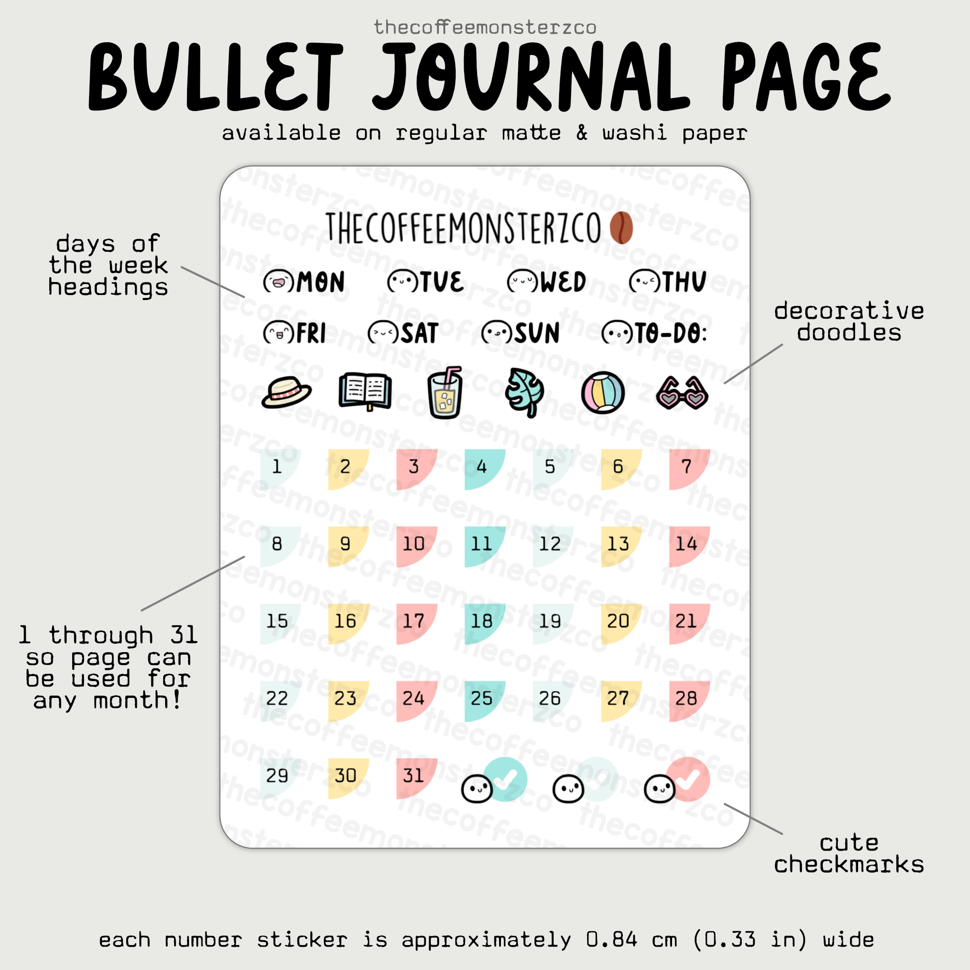 2025 Coordinating Bullet Journal Page