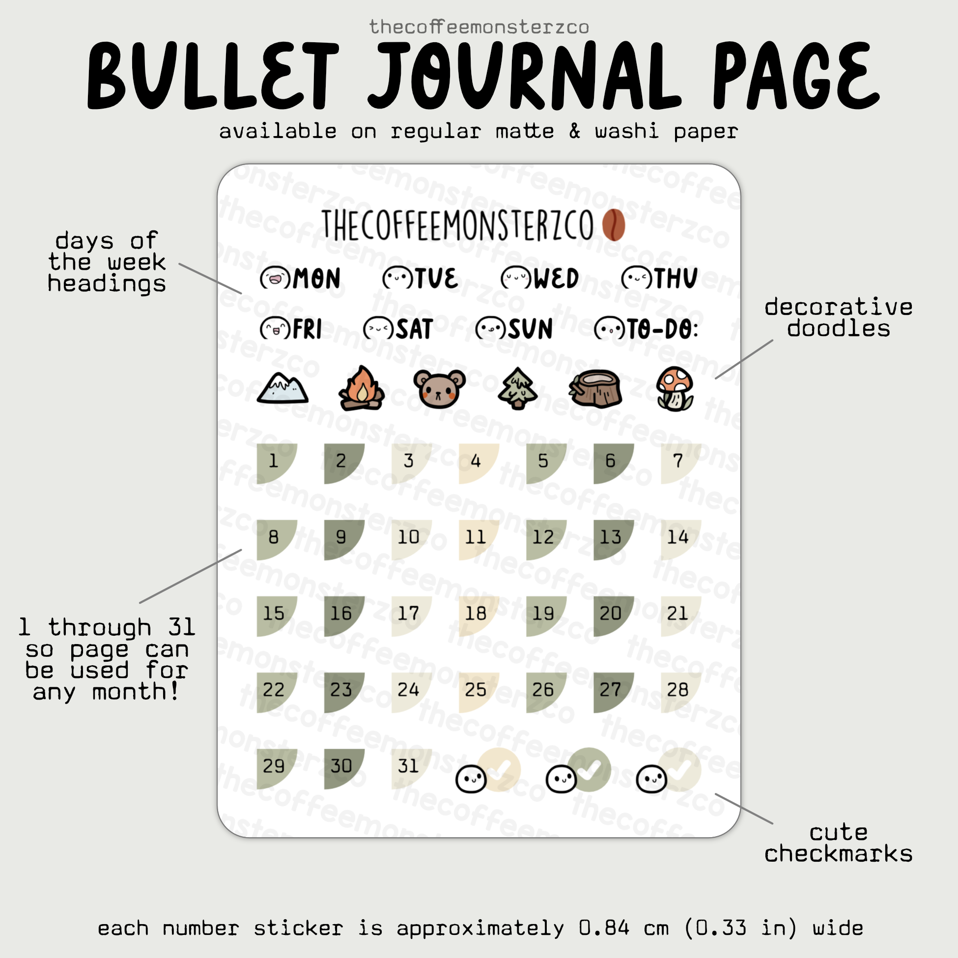 2025 Coordinating Bullet Journal Page