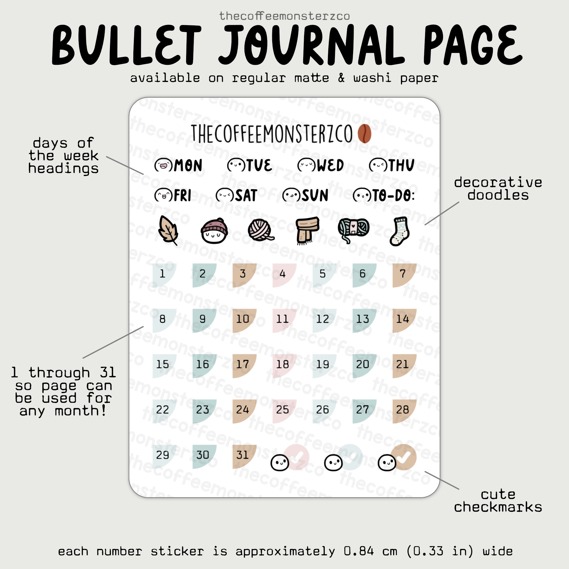 2025 Coordinating Bullet Journal Page