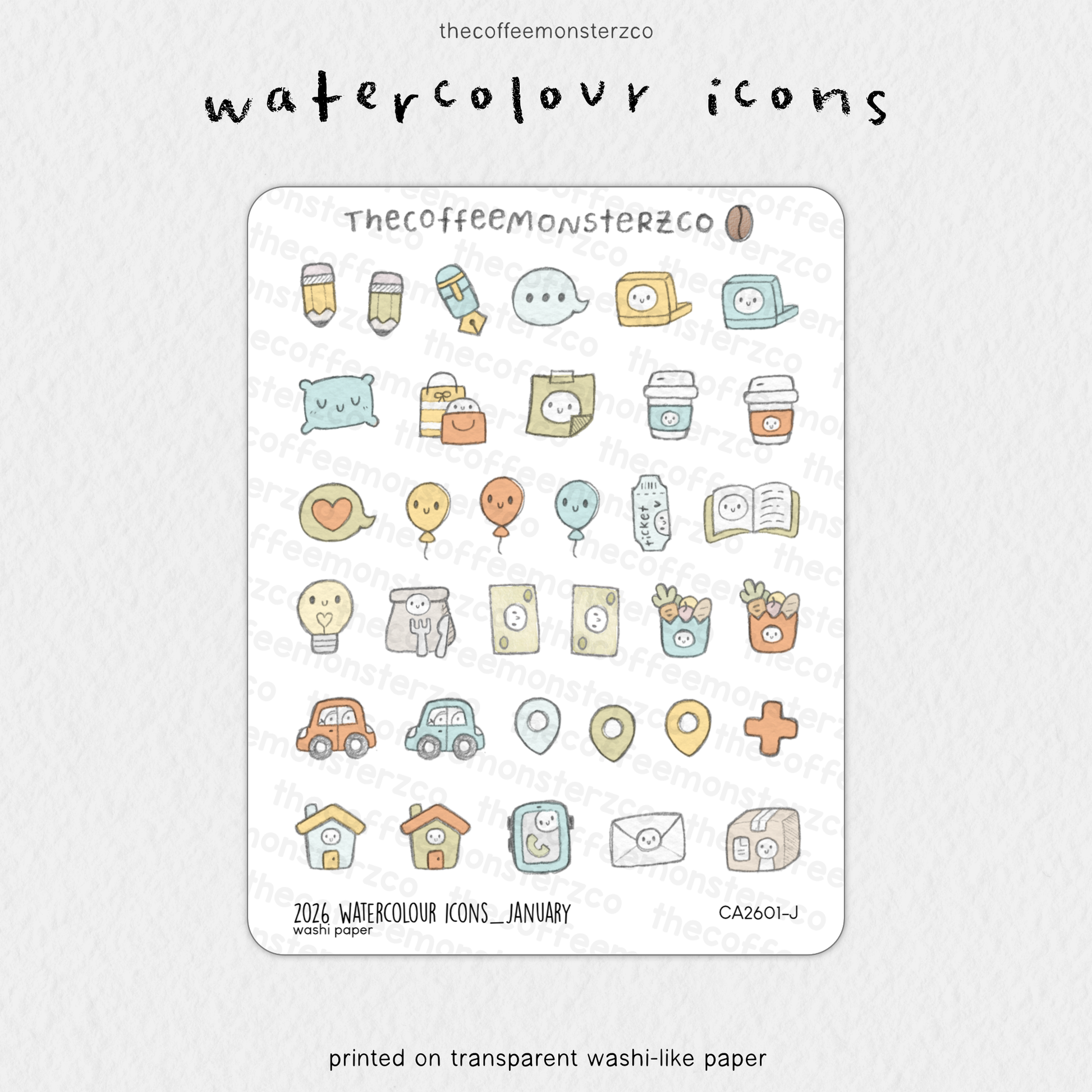 2026 Watercolour Icons