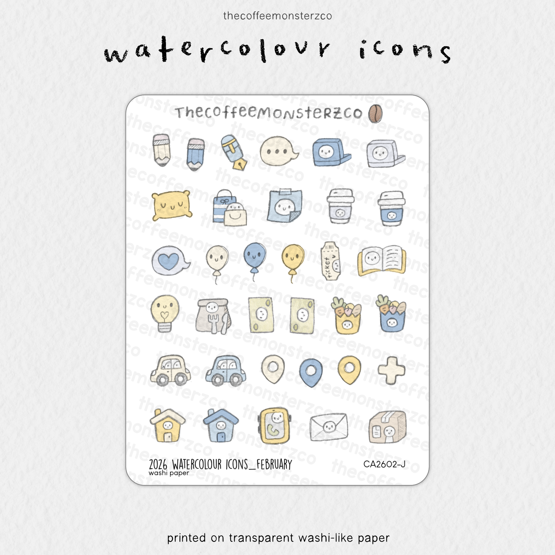 2026 Watercolour Icons
