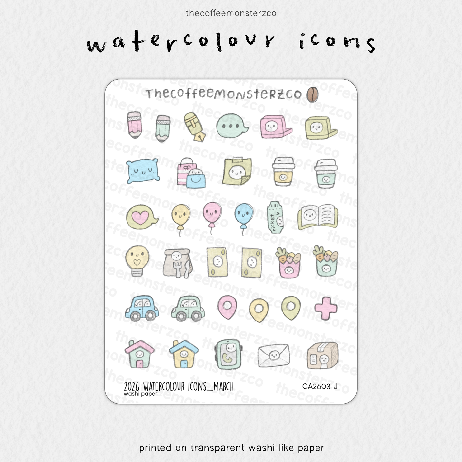 2026 Watercolour Icons