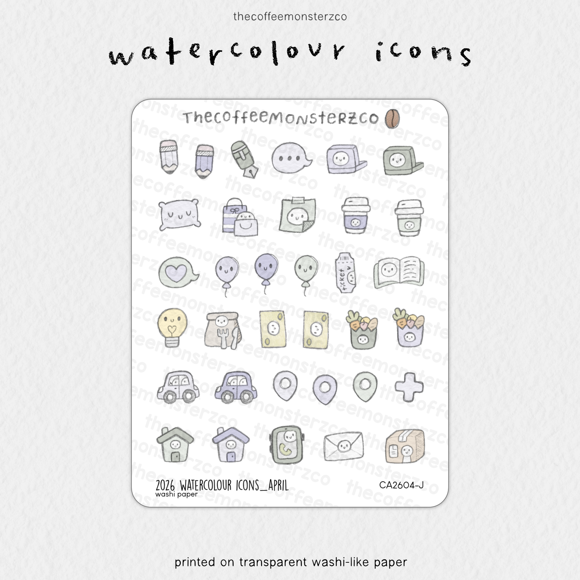2026 Watercolour Icons